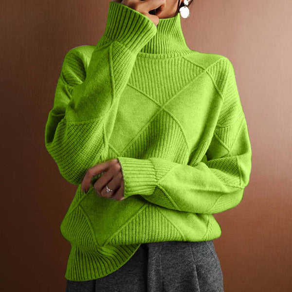 Olivia Mae™ | Textured Turtleneck Knit Sweater